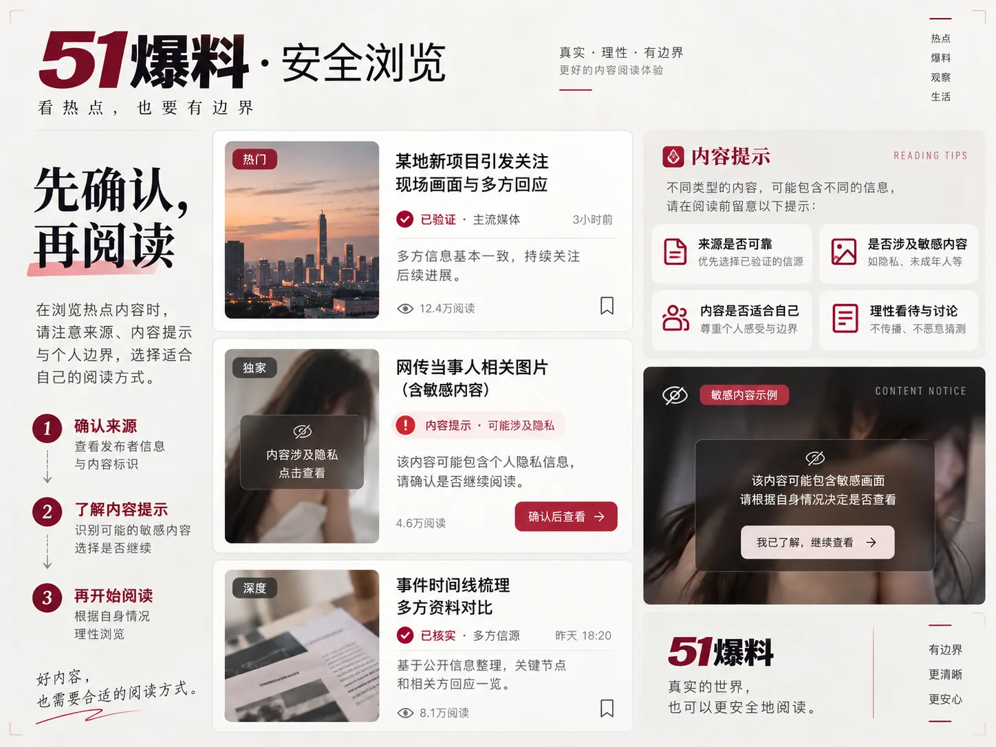 信息阅读与核验提示主题配图